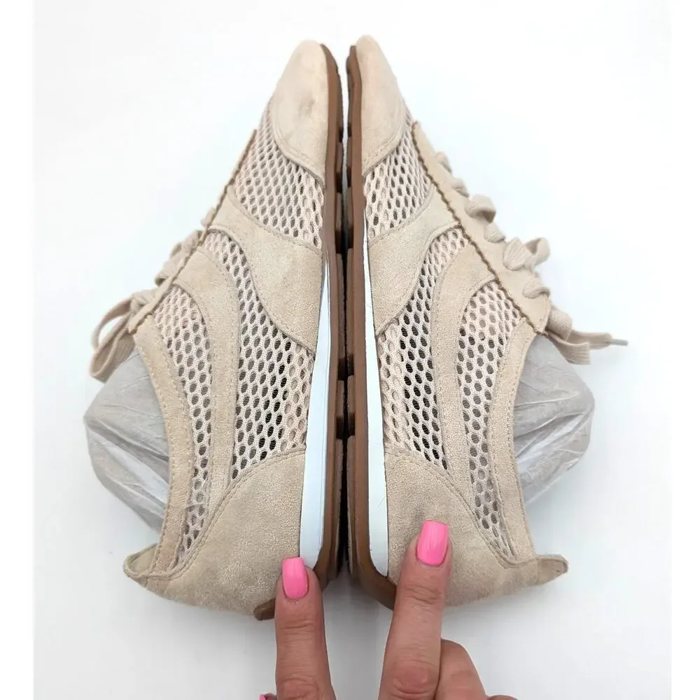 Journee Collection Chasse Lace-Up Sneaker Shoes Women's Beige Size US10M EU40